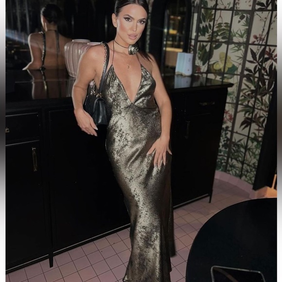 Zara Metallic Silver Halter Dress - Picture 13 of 16